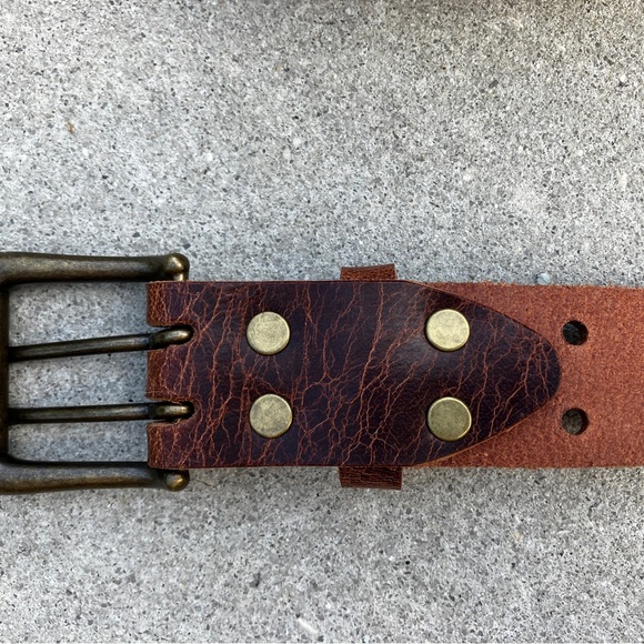 Handmade Leather Belt Double Holes Double Holes Eyelets and Grommets - Picture 6 of 6